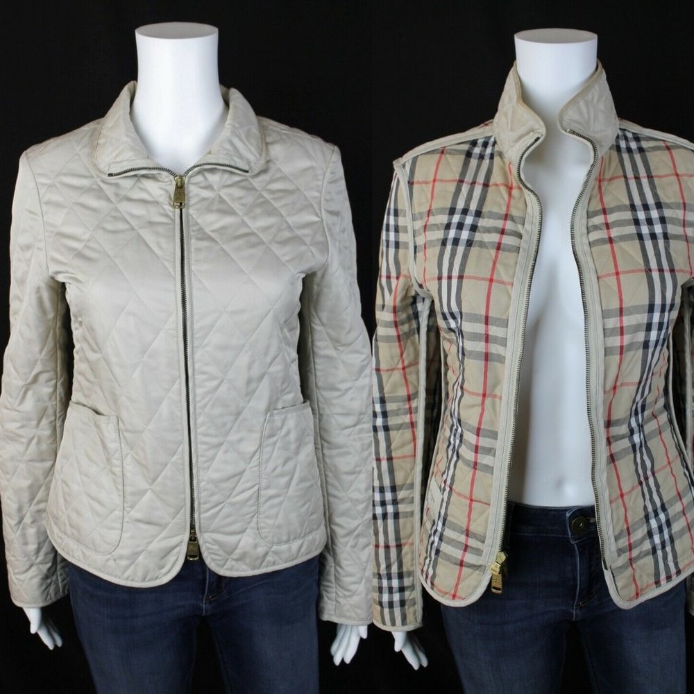 Burberry London Beige Zipper Jacket Size XS $595